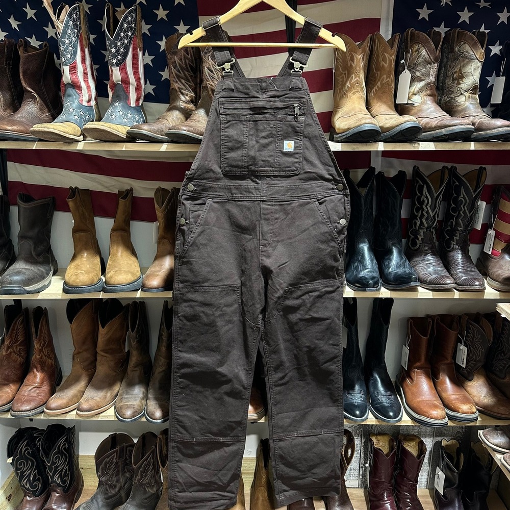 Carhartt Overalls Bibs Brown Outdoor Double Knee Gardening Womens Medium Loose